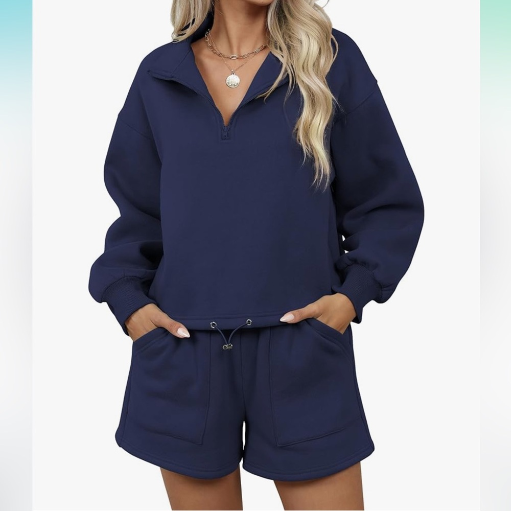 softome Women's Oversized 2 Piece Lounge Sets 2023 Long Sleeve Zipper Sweatshirt